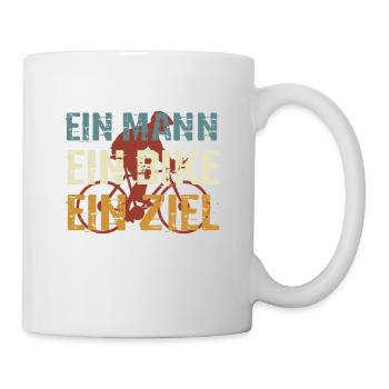Radfahrer, Ein Mann, ein Bike, ein Ziel - Tasse - Weiß - Rechts