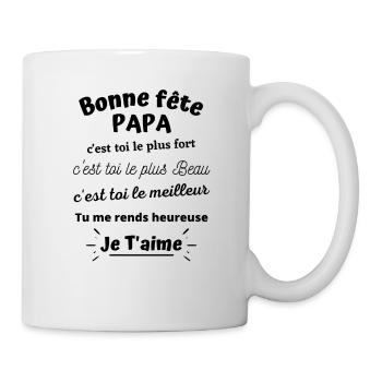 Bonne fête papa Cadeau Fête des pères père fille - Mug blanc - blanc - Droite