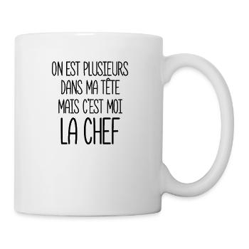 On est plusieurs dans ma tête mais c'est moi la ch - Mug blanc - blanc - Droite