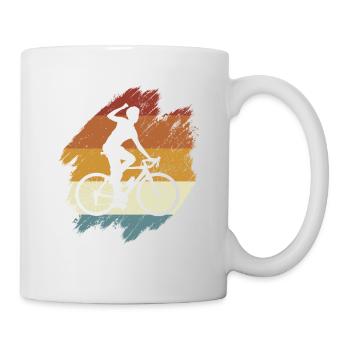 Cycliste rétro, Vélo de course - Mug blanc - blanc - Droite