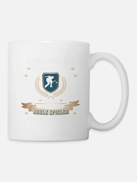 Lustiger Boccia Spieler, Boule Sport und Petanque - Tasse - Weiß