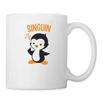 Singuin - Süßer Pinguin Singt - Tasse - Weiß - Rechts