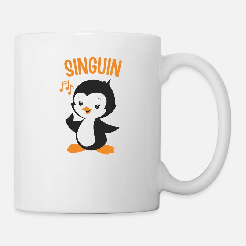Singuin - Süßer Pinguin Singt - Tasse - Weiß