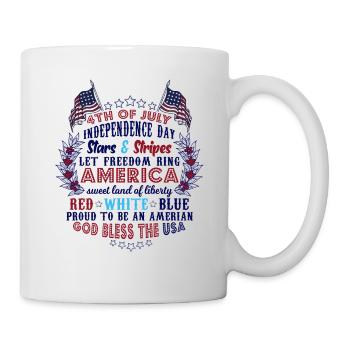 Independence Day Stars & Stripes Red White Blue - Tasse - Weiß - Rechts