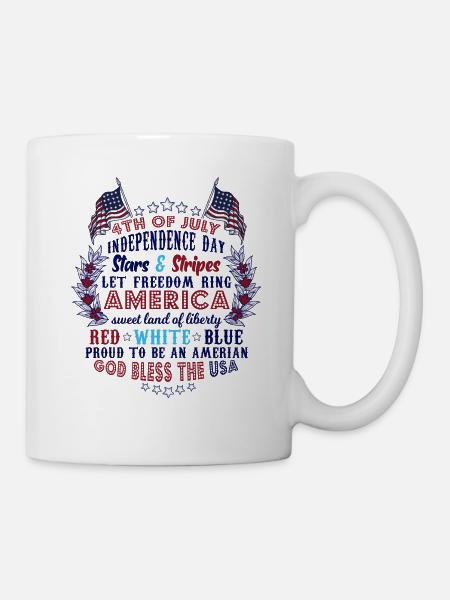 Independence Day Stars & Stripes Red White Blue - Tasse - Weiß