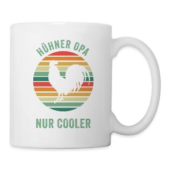 Hühner Opa Huhn Großvater Landwirt Bauernhof Bauer - Tasse - Weiß - Rechts
