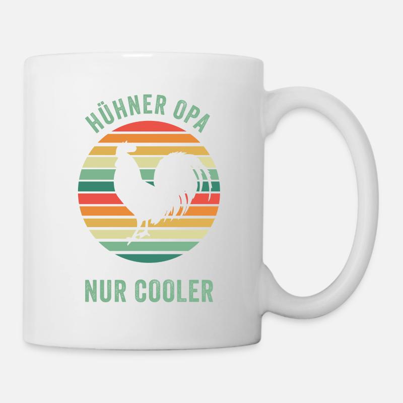 Hühner Opa Huhn Großvater Landwirt Bauernhof Bauer - Tasse - Weiß