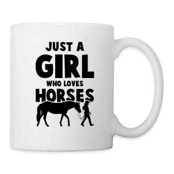 girl mädchen pferde - Mug blanc - blanc - Droite