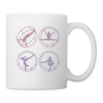 Farbenfrohes Rhönrad mit Rhönradturnerin - Tasse - Weiß - Rechts