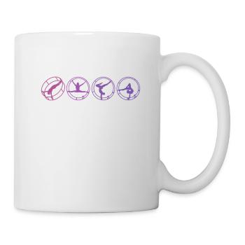 Farbenfrohes Rhönrad mit Rhönradturnerin - Tasse - Weiß - Rechts