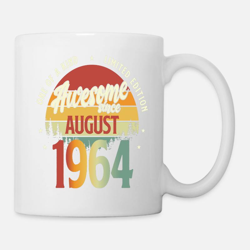 Schönes Vintage August 1964 Geburtstags Design - Tasse - Weiß