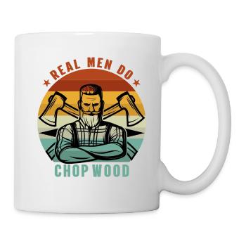 Real men do chop wood - Mug blanc - blanc - Droite