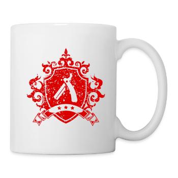 Barber Coat of Arms Symbol Razor Blade - Mug - white - Right
