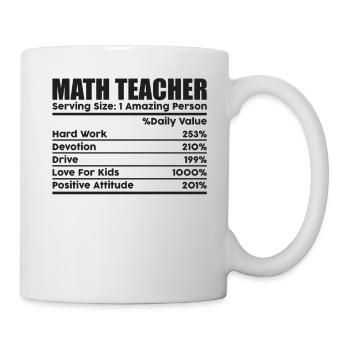 Math Teacher Serving Size 1 Amazing personne - Mug blanc - blanc - Droite