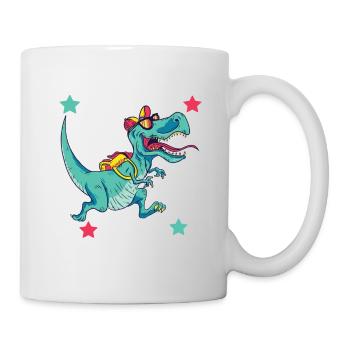 Schulkind Dinosaurier Schulanfang Einschulung Erst - Tasse - Weiß - Rechts
