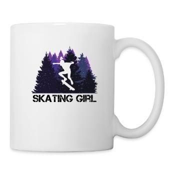 Skateboard filles dans la belle nature - Mug blanc - blanc - Droite