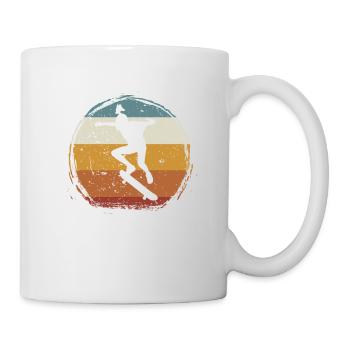 Retro vintage skateboard girl - Mug - white - Right