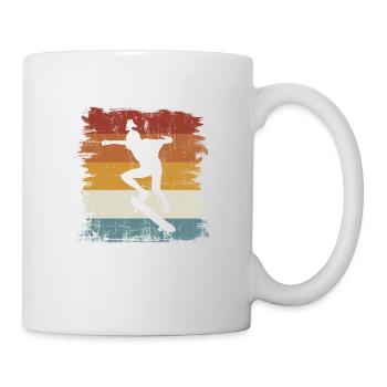 Retro vintage skateboard girl - Mug - white - Right