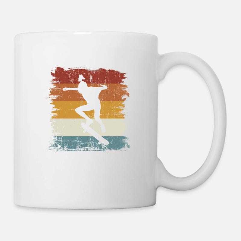 Retro vintage Skateboard Mädchen - Tasse - Weiß