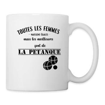 les meilleures femmes font de la pétanque humour - Mug blanc - blanc - Droite