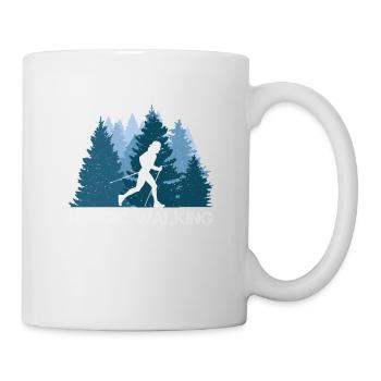 Nordic walking in beautiful nature - Mug - white - Right
