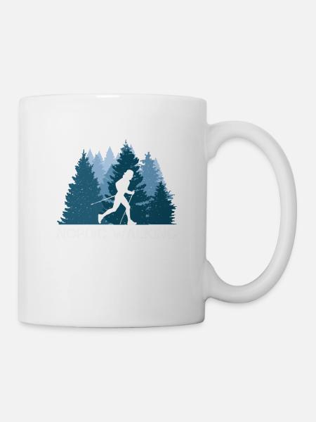 Nordic Walking in der schönen Natur - Tasse - Weiß