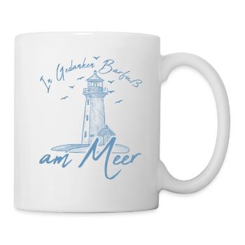 In Gedanken am Meer, Norddeutschland Leuchtturm - Tasse - Weiß - Rechts