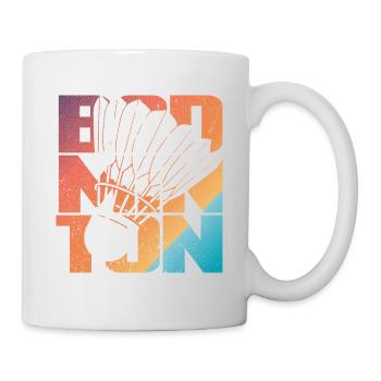 Colorful design badminton with badminton - Mug - white - Right