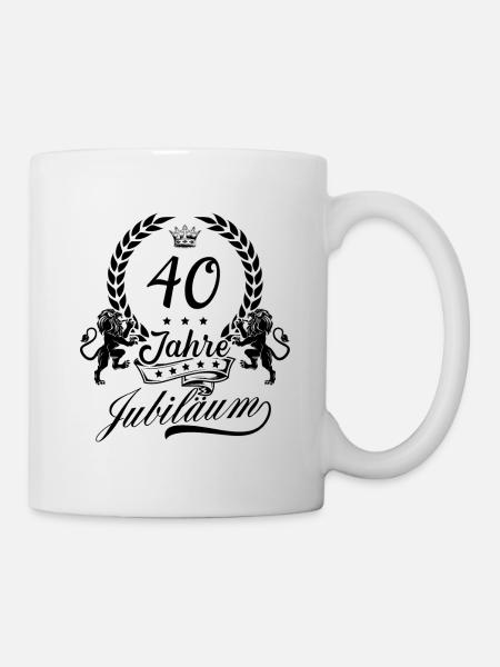 40 Zahl Kranz - Tasse - Weiß