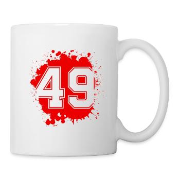 49 Zahl Klecks - Tasse - Weiß - Rechts