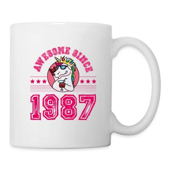 1987 Awesome Einhorn - Tasse - Weiß - Rechts