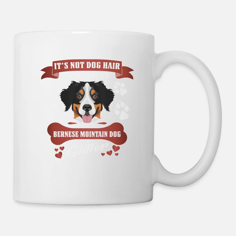 Berner Sennenhund Hundehaare Glitzer - Tasse - Weiß