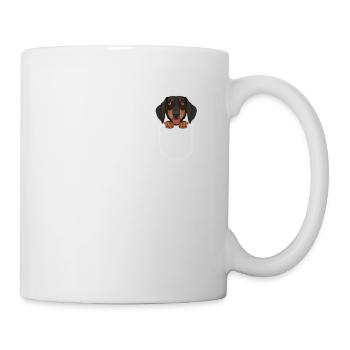 Teckel dans la poche thoracique - Mug blanc - blanc - Droite