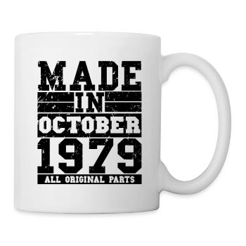 1979 Geburtstag Oktober Vintage Spruch - Tasse - Weiß - Rechts