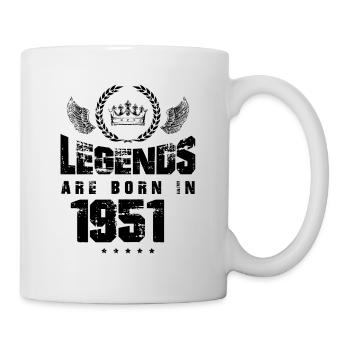 1951 legends born in - Tasse - Weiß - Rechts