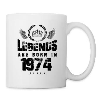 1974 legends born in - Tasse - Weiß - Rechts