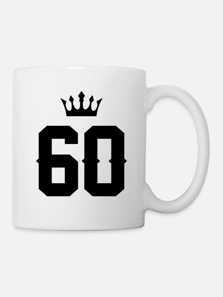 60 Zahl Krone - Tasse - Weiß