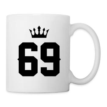 69 Zahl Krone - Tasse - Weiß - Rechts