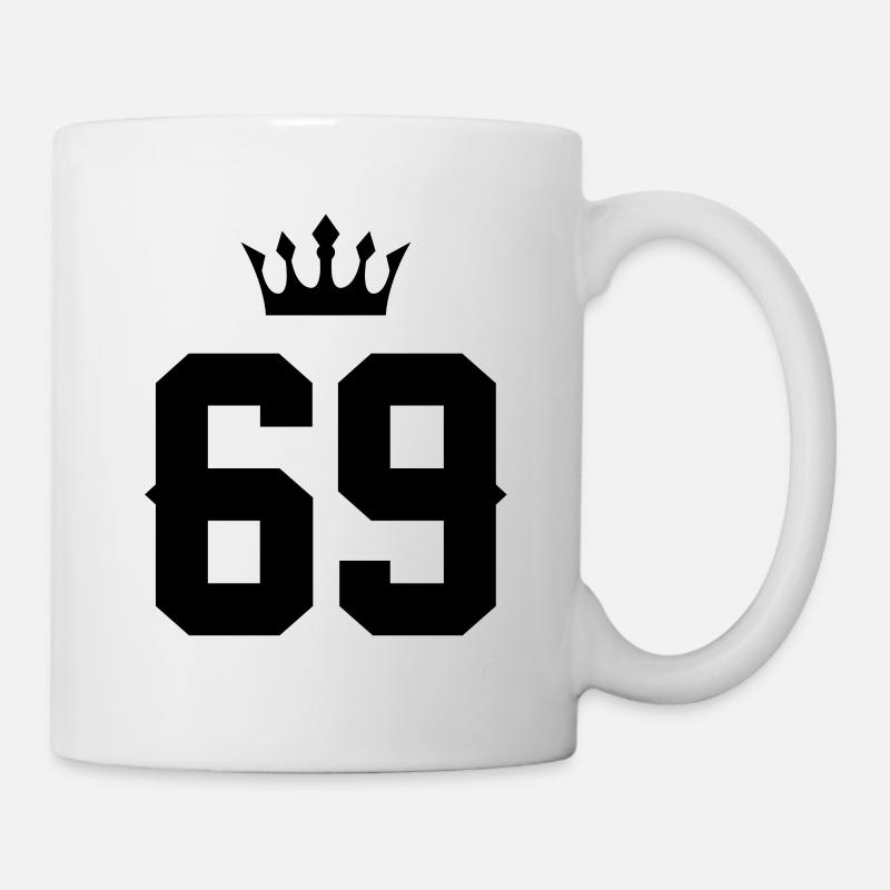 69 Zahl Krone - Tasse - Weiß