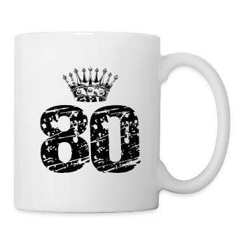 80 Zahl Krone - Tasse - Weiß - Rechts