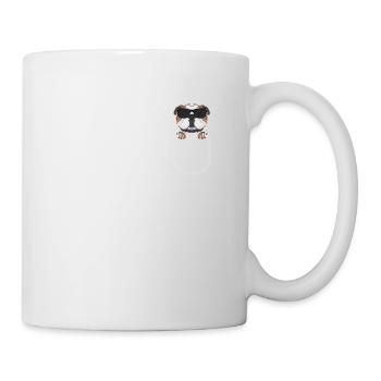 Bulldog anglais dans la poche de poitrine - Mug blanc - blanc - Droite