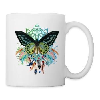 Attrape-rêves papillon - Mug blanc - blanc - Droite