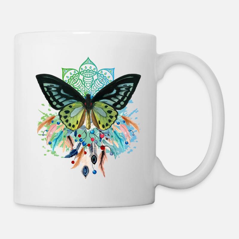 Schmetterling Traumfänger - Tasse - Weiß