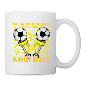 Weekend Forecast 100% chance of korfball - Tasse - Weiß - Rechts