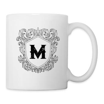 M Buchstabe Wappen - Tasse - Weiß - Rechts