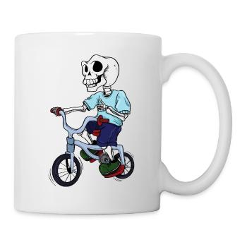 Skeleton Skull Bicycle Gift - Mug - white - Right