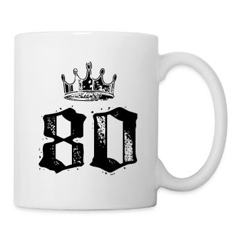 80 Zahl Krone - Tasse - Weiß - Rechts