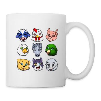 Tiere vom Bauernhof - Tasse - Weiß - Rechts