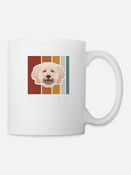 Lächelnder Zwergpudel retro - Tasse - Weiß