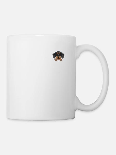 Rauhaardackel in der Brusttasche - Tasse - Weiß
